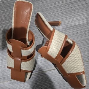 Women Square Toe Sexy High Heel Slip-On Sandals/Size 38